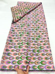 Vải Ren Jacquard Chất Lượng Cao Châu Phi AT2699 Vải Brocade Dát Vàng Nigeria Dành Cho Đầm Dự Tiệc Cưới Của Nữ Năm 2026