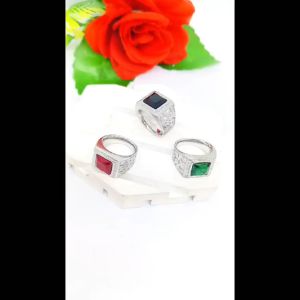 CINCIN COWO TITANIUM KOTAK KING SILVER DESAIN UKIR FASHION ANTI KARAT DAN ANTI LUNTUR (COD)