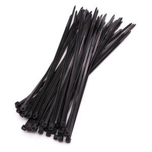 100pcs 10cm Nylon Plastic Zip Trim Wrap Cable Loop Ties Wire Self-Locking Black