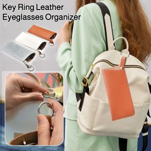 Keychain Leather Sunglasses Bag: Portable Soft Leather Eyeglasses Organizer