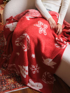 Thickened Half Flannel Blanket Christmas Gift Autumn Winter Sofa Nap Time Legs Cover Air Conditioner Decorative Photo Blanket