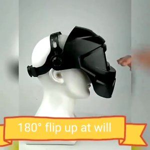 CLYNE Helm Las Otomatis Gelap Terang Pelindung Wajah + Senter Led Super Terang - CL280