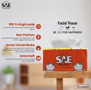 Tissue wajah SAE 6pcs (250sheets/2ply) Bisa COD