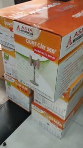 Quạt Trần Cao Cấp Asia QT01- Màu Nâu  Bạc Trắng Kết Hợp Đèn led 3 chế độ