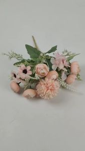 Bunga Peony Mix Cabang 7 Campur Artificial Peony+Aster+PomPom Aksesoris Dekorasi Buatan Kain Plastik Hiasan Meja premium artifisial import