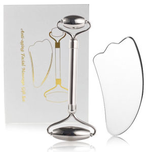 2 Chiếc Con Lăn Mặt Bằng Thép Không Gỉ Và Bộ Dụng Cụ Gua Sha Bộ Dụng Cụ Massage Mặt Để Chăm Sóc Da Quà Lưu Niệm Thiết Thực Cho Bạn Bè
