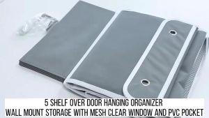 Multi-layer storage bag hanging wall door behind the five-layer wall hanging bag clothes finishing bag non-woven fabric