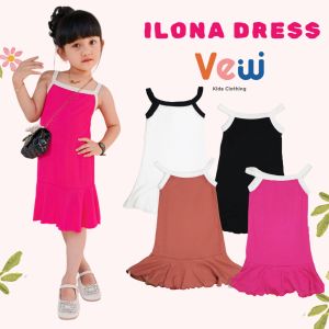 VEW - ILONA DRESS - DRESS REMPEL ANAK PEREMPUAN KOREAN FASHION / DASTER ANAK