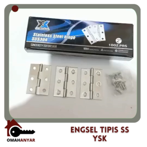 1 PASANG Engsel Lemari Tipis Stainless Steel YSK