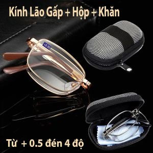 Kính lão gấp gọn gọng kim loại đủ số từ +05 đến +4 độ