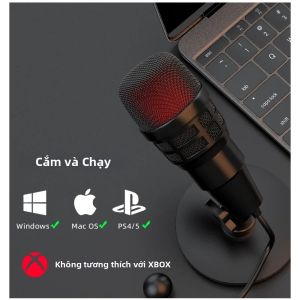 Micrô Máy Tính USB Micrô Loại Bỏ Tiếng Ồn Cho PC Mac Notebook - Phát Trực Tiếp Karaoke Chơi Game Micrô Cardioid Có Dây Gắn Trên Bàn