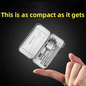 MEISITEKEKE | Portable 304 Stainless Steel Cutlery Set Detachable Foldable