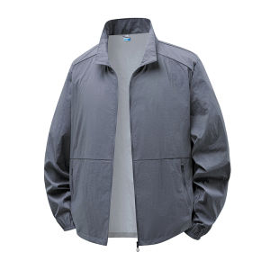 Summer Jackets Men Windbreaker Coats Sports Sunscreen Clothing Men Ultrathin Fishing Wearing Stand Collar Summer Fishing Jacket