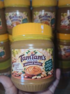 TAMTAM’S HOMEMADE PEANUT BUTTER ✨🥜 Pure Peanuts. No Extender. Just Real Peanut Goodness! 🤎 Made with quality peanuts and carefully prepared for that rich creamy and satisfying peanut flavor you’ll love. Perfect for bread crackers sandwich😘