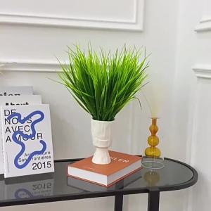 SMR | Hot Sale Plastic Grass Household Products Vase For Home Decor Christmas Craft Supply Wedding Decorative Flower Artificial Plants