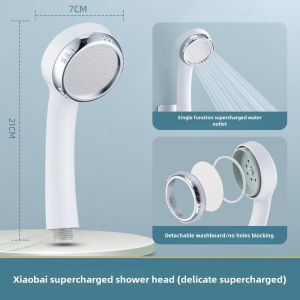 Removable and Washable Shower Nozzle Supercharged Bath Plastic Shower Head Anti-Blocking Removable Shower Nozzle
