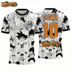 Bandai | Summer 2026 Dragon Ball Goku "Comic Chronicles" No. 10 Retro Style Theme 3D Printed Breathable T-shirt Adult Parent-child Top