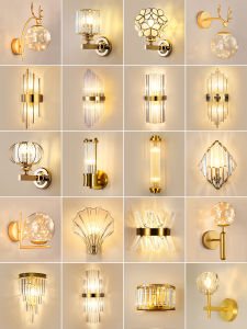 Modern Nordic Crystal Wall Lamp Luxury Living Room Bedroom Corridor Staircase Headboard Lighting Iron LED Light Source