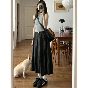 Váy Dài Nửa Người Phong Cách Mỹ Cổ Điển Cho Nữ Cạp Cao Che Hông Dáng Chữ A Váy Công Sở Thường Ngày Cỡ Lớn