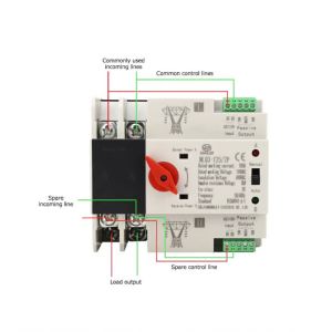 AC110V 100A Dual Power Automatic Transfer Switch 35mm Rail Mounting 2P ATS Generator Transfer Changeover Switch