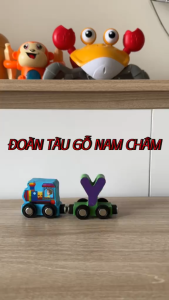 Bộ đồ chơi tàu hỏa nam châm học số thông minh cho bé