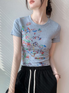 GEBEISHANG | Fashion Graffiti Regular Fit Round Neck Short Sleeve T-shirt