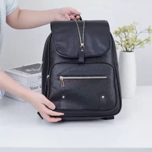 THANKS99 SHOP#L6002 Stylish Pu-Leather 14inch backpack for Women with Large Capacity and Zippered compartments