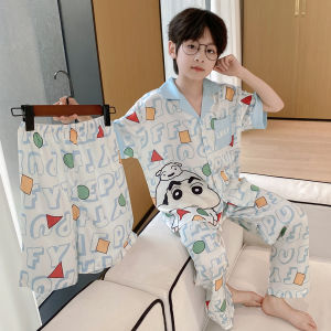 ANZHAOQI | Summer Light Boys Sleepwear Set Shorts and Long Pants