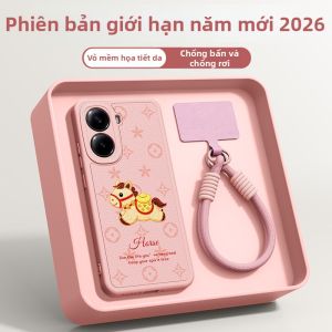imobile | Ốp lưng hình ngựa in hình năm mới Thích điện thoại di động Redmi Turbo4Pro Redmiturbo4 Xiaomi silicon da cừu Redmi mới màu đỏ 2026 Năm con ngựa T chống rơi năm mới