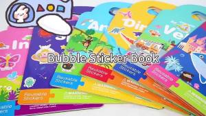 Reusable Bubble Sticker Book Puzzle Game DIY Children Concentration Training Cartoon Education Books