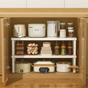 Modern Minimalist Kitchen Desktop Storage Rack Cabinet Interior Bowl Plate Spice Organizer Simple Design Single Layer Shelf