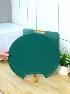 🐻DAILY2U🐻 Standing Chopping Board Emerald Antibacterial Mildew Proof Plastic Round Vegetable Cutting Board Papan Pemotong