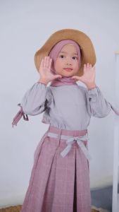 Hooflakids Setelan Anak Perempuan Muslim Usia 3 Sampai 12 Tahun Naura Set Blouse