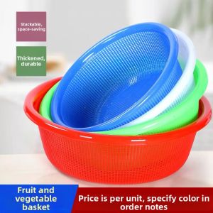Large Thickened Drainable Circular Plastic Storage Basket