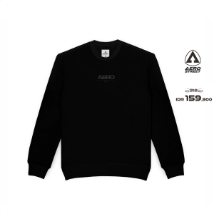 Aerostreet Crewneck Luktor Hitam Sweater Sweatshirt BAAAA