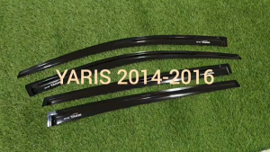 กันสาด คิ้วกันสาด คิ้ว ดำทึบ Toyota Yaris 2014 2015 2016 ใส่ร่วมกันได้ งานไทยคุณภาพดี มีเทปกาว3Mมาพร้อม