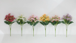 1pcs Artificial Plastic Marguerite Flower Easy to Remain Decorative Faux Flower Bonsai for Balcony