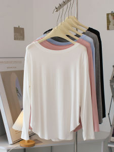 เสื้อยืดแขนยาวโมดอลทรงไม่สมมาตรสำหรับผู้หญิง เสื้อออกกำลังกายโยคะ วิ่ง ฟิตเนส ฤดูใบไม้ผลิและฤดูใบไม้ร่วง เสื้อผ้าแฟชั่น