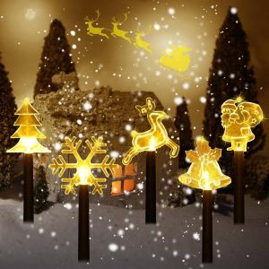 ไฟ LED พลังงานแสงอาทิตย์สำหรับตกแต่งสวน 5 ชิ้น/แพ็ค กันน้ำ เหมาะสำหรับทางเดิน สนามหญ้า งานปาร์ตี้ วันหยุด และลานบ้าน