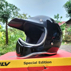 Helm Custom Cakil List Chrome Bogo Dewasa Full Leher