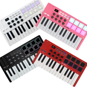 M-VAVE SMK-25 คีย์บอร์ดคอนโทรลเลอร์ MIDI 8 RGB แบ็คไลท์ดรัมแพด 25 คีย์เครื่องทำบีทคีย์บอร์ดเพลงสไตรค์แพดสำหรับการผลิตเพลง