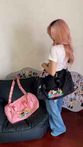 Disney Mickey Black Travel Boston Bag Wet & Dry Separation Foldable Suitcase Adulting for Gym