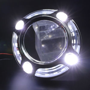 2Pcs Angel Eye Dual-Light 7.62cm 3.0 Inch Round Lens Cover-ABS Resin Car Headlight Decorative Housing Lens Accessories Retrofit