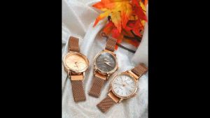 World Times นาฬิกาข้อมือหญิง Geneva แบรนด์แท้ สายแม่เหล็ก แต่งขอบเพชร