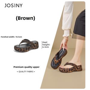 Josiny | Leopard Pattern Wedge Sandals