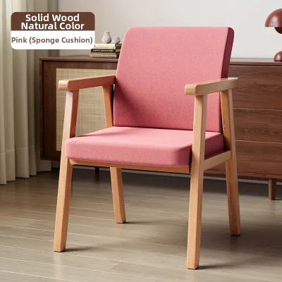 Luxury Modern Walnut Dining Chair Soft-padded With Backrest and Armrest