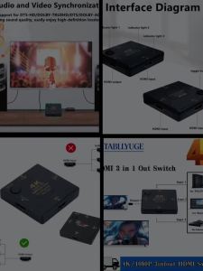 Bộ Chuyển Đổi HDMI 3 Cổng Bộ Chọn Tín Hiệu Độ Nét Cao 3 Trong 1 Hỗ Trợ Tín Hiệu Video 4K Plug And Play Cho DVD HDTV Xbox PS3 PS