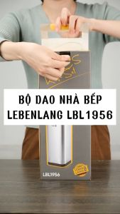 Bộ dao kéo 5 món Lebenlang LBL1956 gồm 4 dao và kéo chất liệu thép không gỉ tay cầm chống trơn trượt - hàng chính hãng