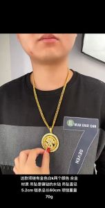 Kalung Rantai Hip Hop Emas Motif US Dollar Necklace Hip Hop Rhinestone Rapper