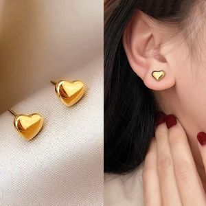 Khuyên tai nữ OYJR bằng titan không gỉ hình trái tim phong cách thời trang đơn giản tinh tế